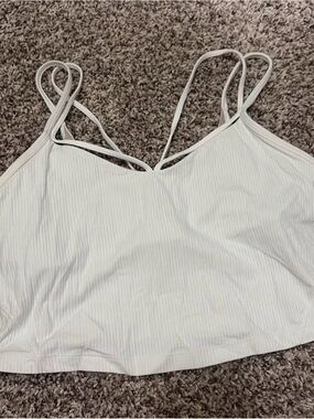 lululemon athletica Light Gray Ribbed Double-Strap Crop Cami